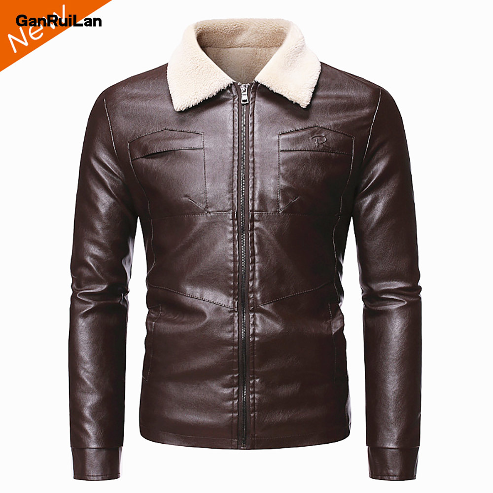 Autumn Winter Men Casual Thick Warm Fleece Leather Jacket Coat Men Fashion Pockets Vintage Faux PU Leather Jackets Coat Men 210518, Brown color
Autumn Winter Men Casual Thick Warm Fleece Leather Jacket Coat Men Fashion Pockets Vintage Faux PU Leather Jackets Coat Men 210518, Brown color