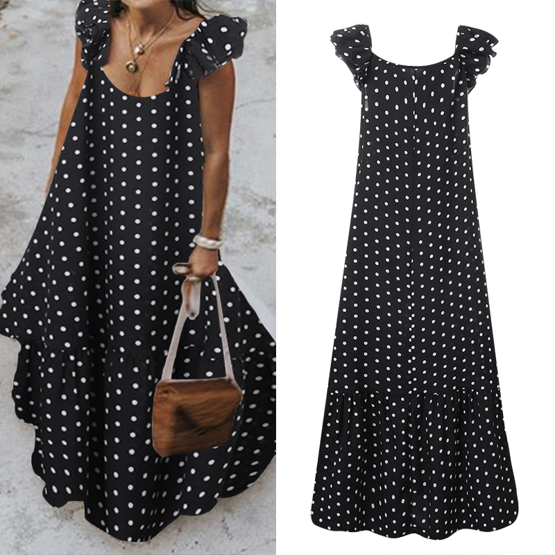 2021zanzea 2021 summer leopard sundress women bohemian polka printed maxi dress casual female sleeveless robe long ruffles vestidos, Black;gray
2021zanzea 2021 summer leopard sundress women bohemian polka printed maxi dress casual female sleeveless robe long ruffles vestidos, Black;gray