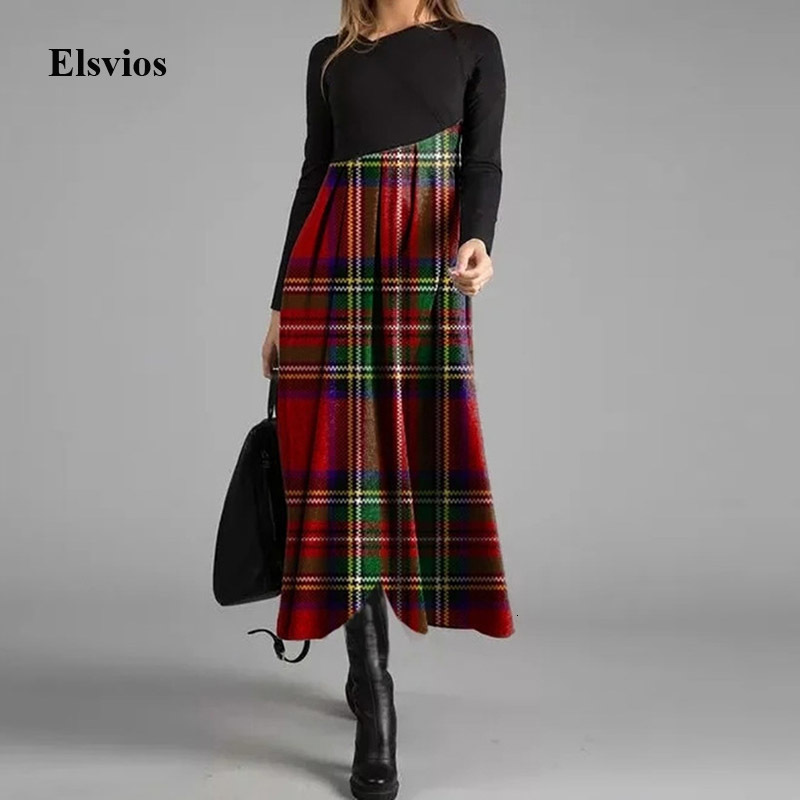 Casual Dresses Vintage Elegant Plaid Print Long Women Autumn Fashion Sleeve Party Winter Ladies Pleated Vestidos O8SO, Red
Casual Dresses Vintage Elegant Plaid Print Long Women Autumn Fashion Sleeve Party Winter Ladies Pleated Vestidos O8SO, Red