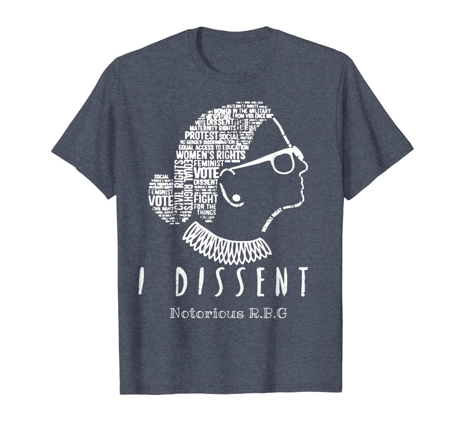 notorious rbg ruth bader ginsburg i dissent women tshirt, White;black