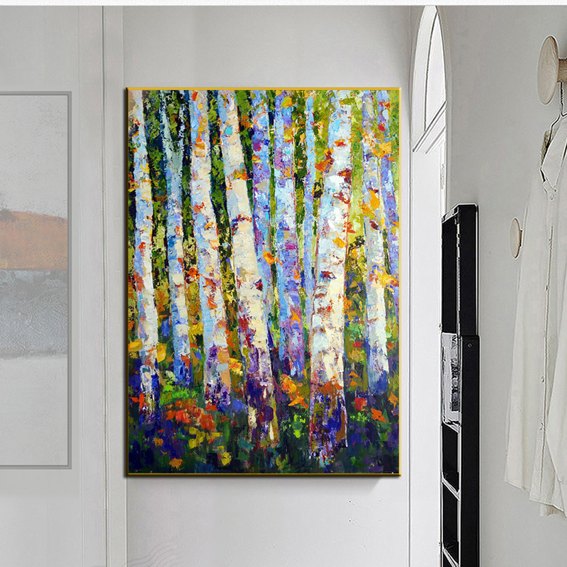 Tree Forest Leaf Poster Canvas Painting Wall For Pictures Living Room Landscape Modern Home Decor Colorful Prints