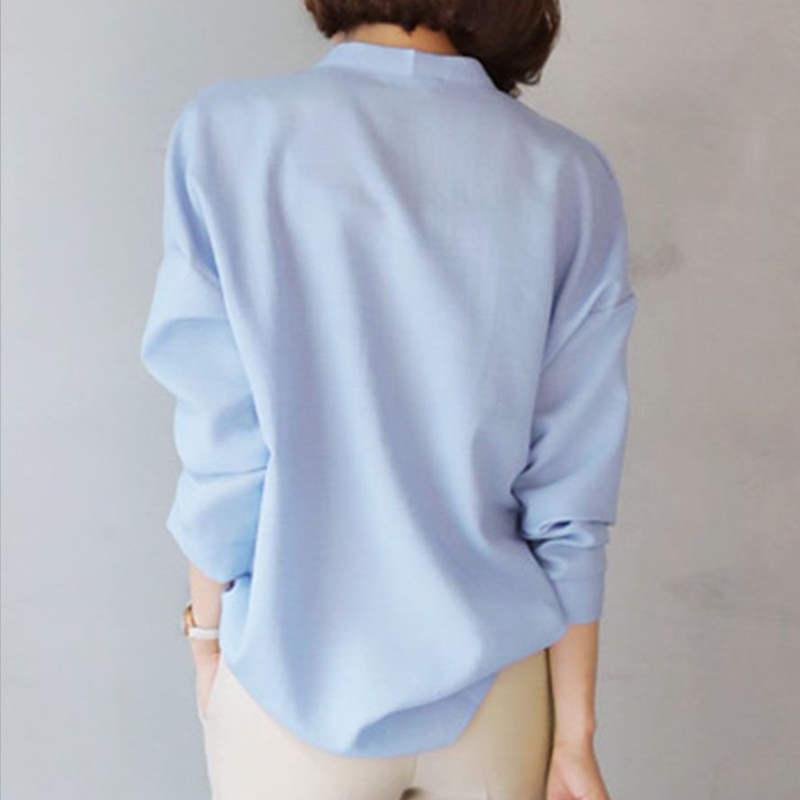 Autumn Solid Chiffon Women Shirts Office Lady Elegant Pullover Blouse Long Sleeve Plus Size Female Clothing 12379 210508