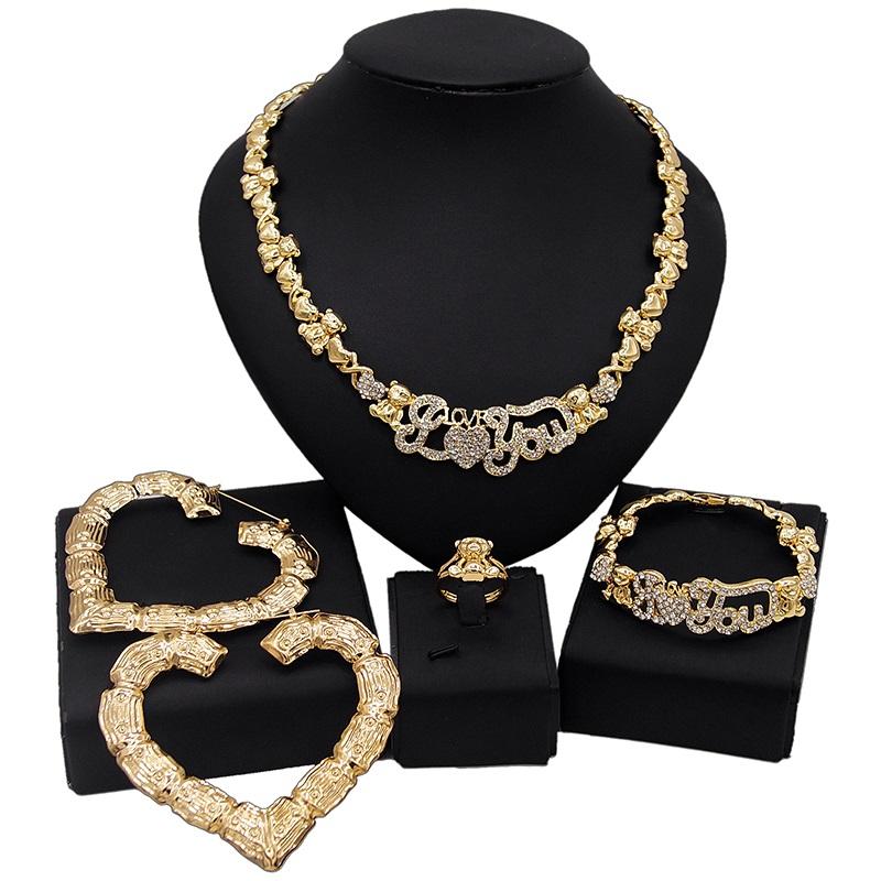 Earrings & Necklace Yulaili Hugs And Kisses XO Jewelry Sets Drop Big Bracelet Ring For Woman Party Accessories Gifts, As pic
Earrings & Necklace Yulaili Hugs And Kisses XO Jewelry Sets Drop Big Bracelet Ring For Woman Party Accessories Gifts, As pic