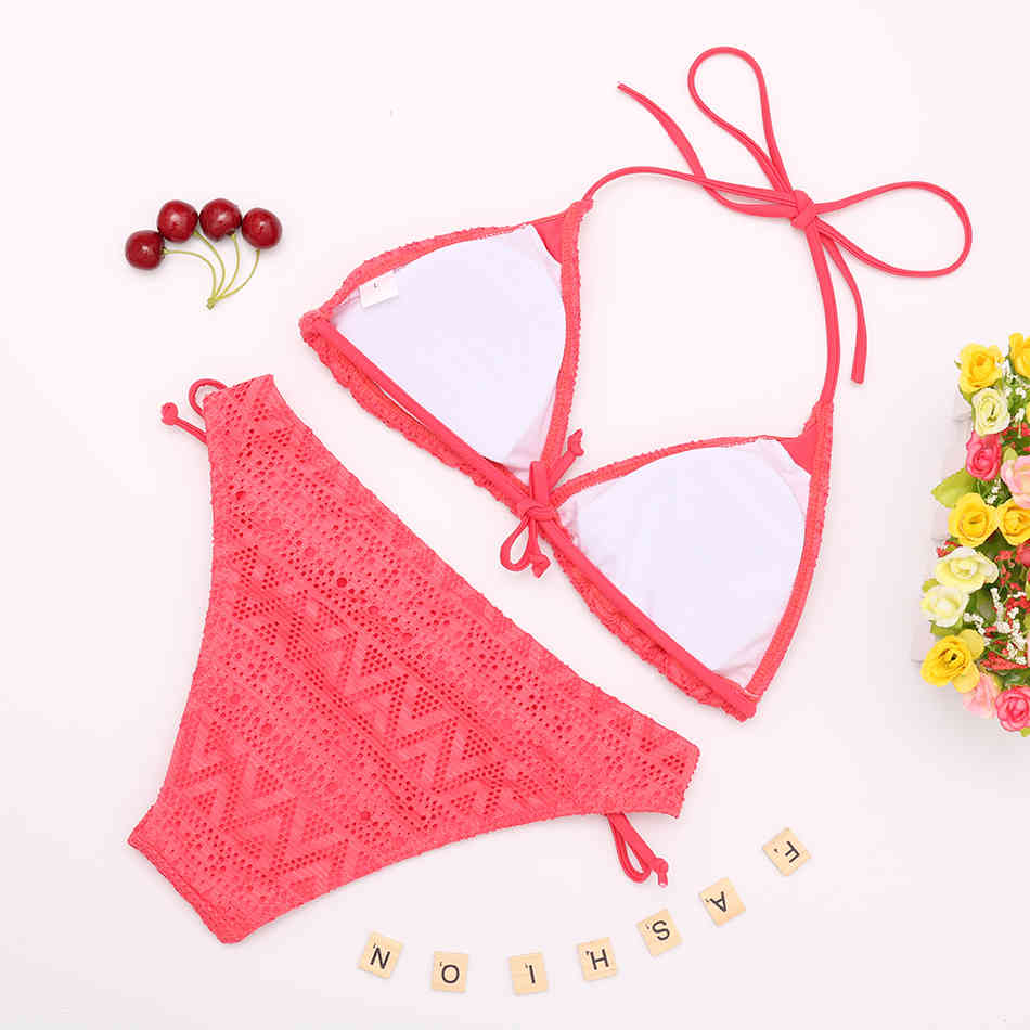 Brazilian Deep V Bikini Swimwear Women Swimsuit Sexy Push Up Set Bandage Female Bathing Suit Beachwear 210521