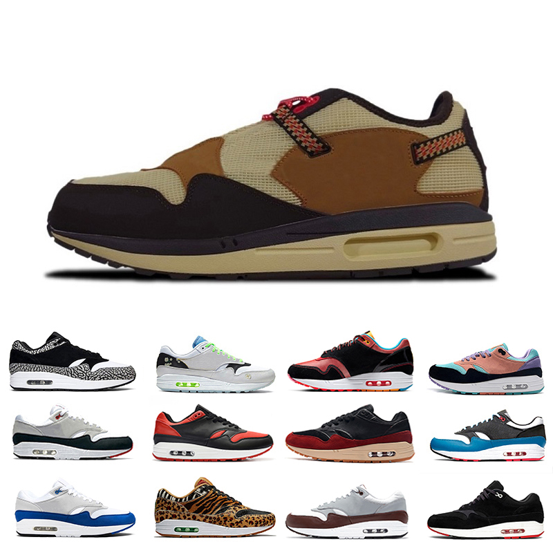2022 1 mens running shoes sneakers Baroque Brown White Schematic White Gum Wheat University Blue UNC Sketch To Shelf Sean Wotherspoon men women trainers sports shoe, Orange
