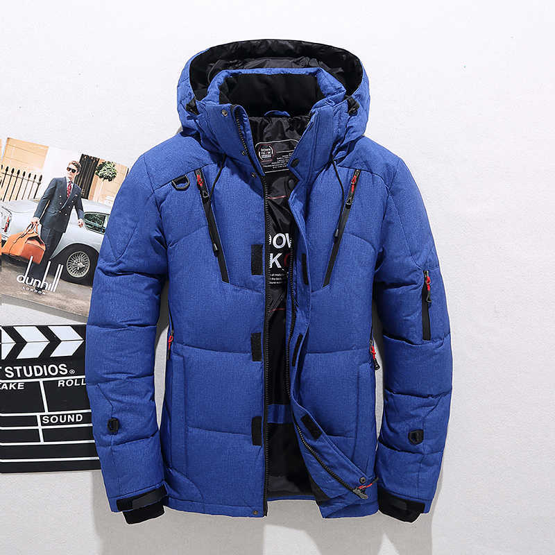 Men Down High Quality Thick Warm Winter Jacket Hooded Thicken Duck Down Parka Coat Casual Slim Overcoat With Many Pockets Mens 211014