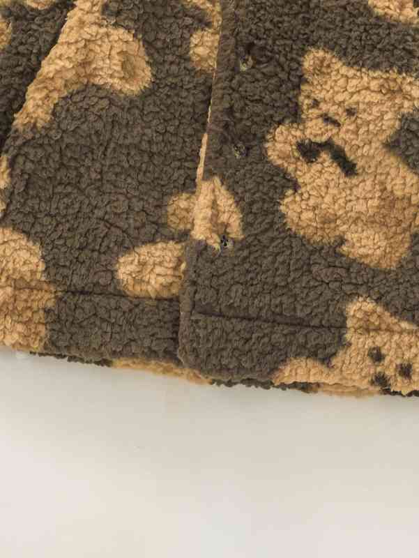 Baby Buffalo Plaid Print Hooded Fleece Coat SHE