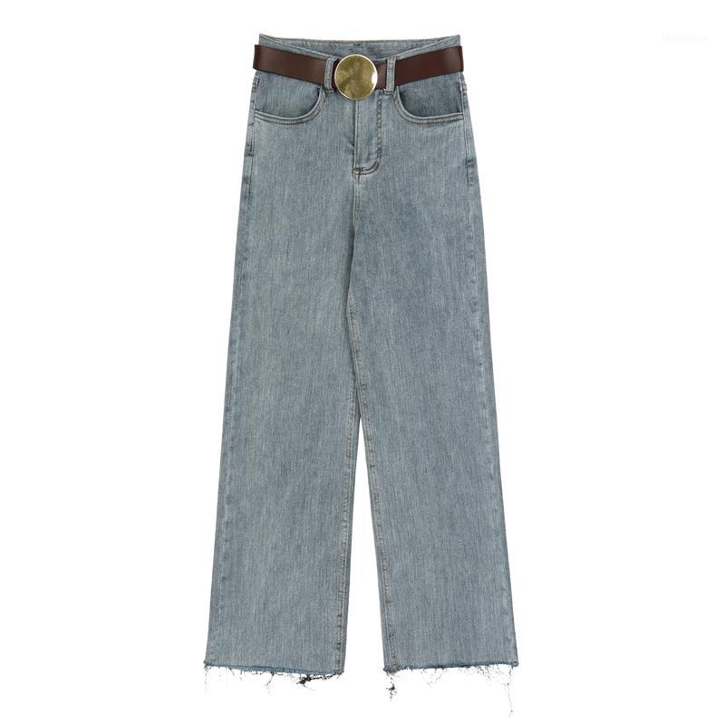 Women's Jeans Spring Woman Casual Solid Color Belt Decoration Loose Wide Leg High Waist, Blue
Women's Jeans Spring Woman Casual Solid Color Belt Decoration Loose Wide Leg High Waist, Blue