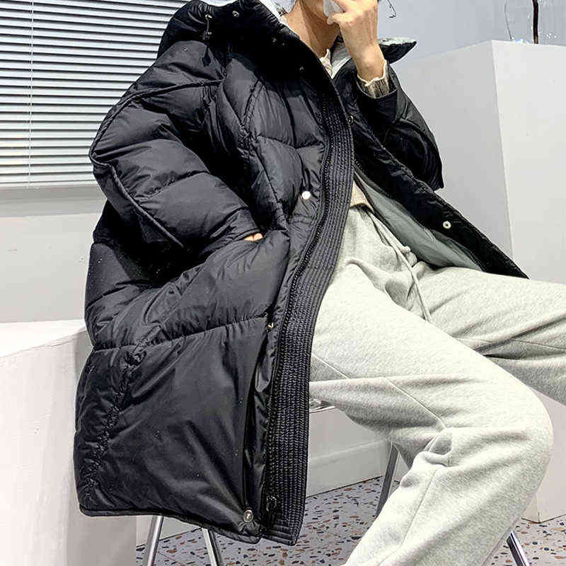 Fitaylor Winter Women 90% White Duck Down Coat Jacket Loose Medium Female Parka Oversize Snow Light Feather Outwear 211130