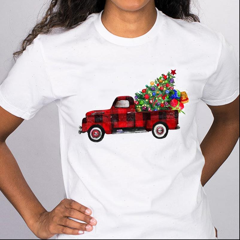 Women Tops Graphic Plaid Truck Year Tree Short Sleeve Holiday Merry Christmas Tees Clothes Print Lady Female T Shirt, White
Women Tops Graphic Plaid Truck Year Tree Short Sleeve Holiday Merry Christmas Tees Clothes Print Lady Female T Shirt, White