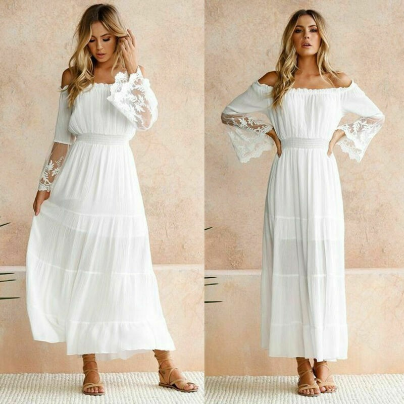 Women Ladies Beach Party Boho Long Dress Summer Holiday Plain Lace Maxi Dress, Black;gray
Women Ladies Beach Party Boho Long Dress Summer Holiday Plain Lace Maxi Dress, Black;gray