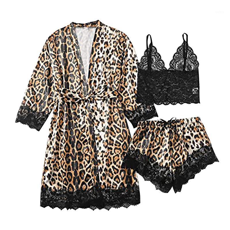 Sexy Pajamas Robe Women Silk Stripe Lace Satin Lingerie Fashion Leopard Underwear Sleepwear Short Pants Belt Homewear Bras Sets, Bw
Sexy Pajamas Robe Women Silk Stripe Lace Satin Lingerie Fashion Leopard Underwear Sleepwear Short Pants Belt Homewear Bras Sets, Bw