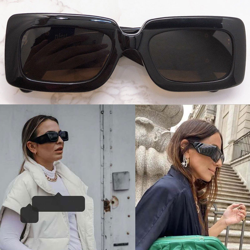 2021SS Womens Thick Sheet Sunglasses Female Designer Sunglasses Square Plate Frame Legs Simple Fashion Style UV400 Glasses 0811 with box