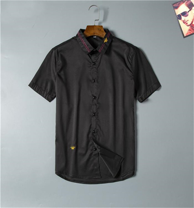 2021 summer Luxury Designer Men's Business Casual Shirt short sleeves Stripe lapel shirts masculine social fashion plaid -3XL#AP04, White;black
2021 summer Luxury Designer Men's Business Casual Shirt short sleeves Stripe lapel shirts masculine social fashion plaid -3XL#AP04, White;black