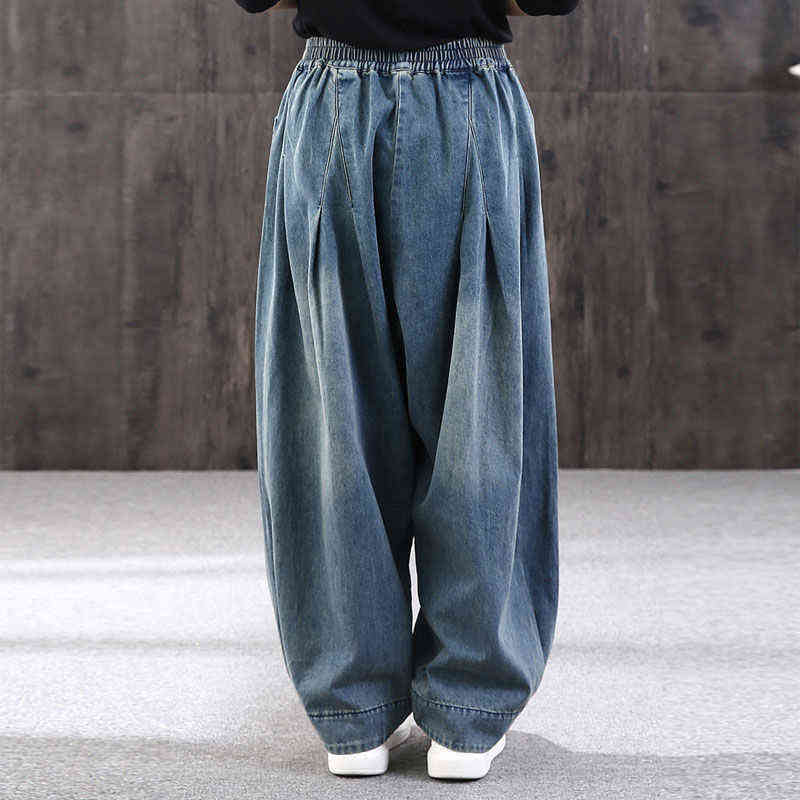 Baggy Oversize Jeans Women Denim Casual Cross Pants Female Vintage Harem Trousers Bloomers Mom Wide Leg 211129