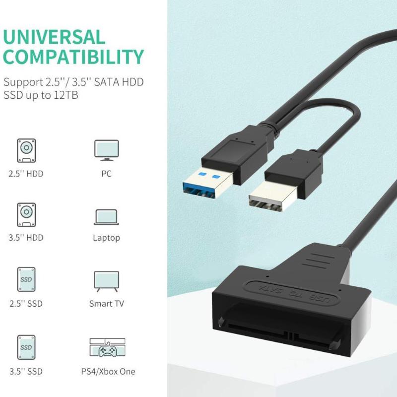 Video Cables & Connectors SB 3.0 To SATA Connecting Line Portable Mobile High-speed Hard Drive Power Cable For 2.5 3.5 Inch HDD/SSD
Video Cables & Connectors SB 3.0 To SATA Connecting Line Portable Mobile High-speed Hard Drive Power Cable For 2.5 3.5 Inch HDD/SSD