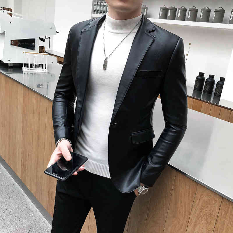 2021 brand clothing fashion male slim fit casual et/men's retro style leather suit/blazers cats s-4xl, Black
2021 brand clothing fashion male slim fit casual et/men's retro style leather suit/blazers cats s-4xl, Black