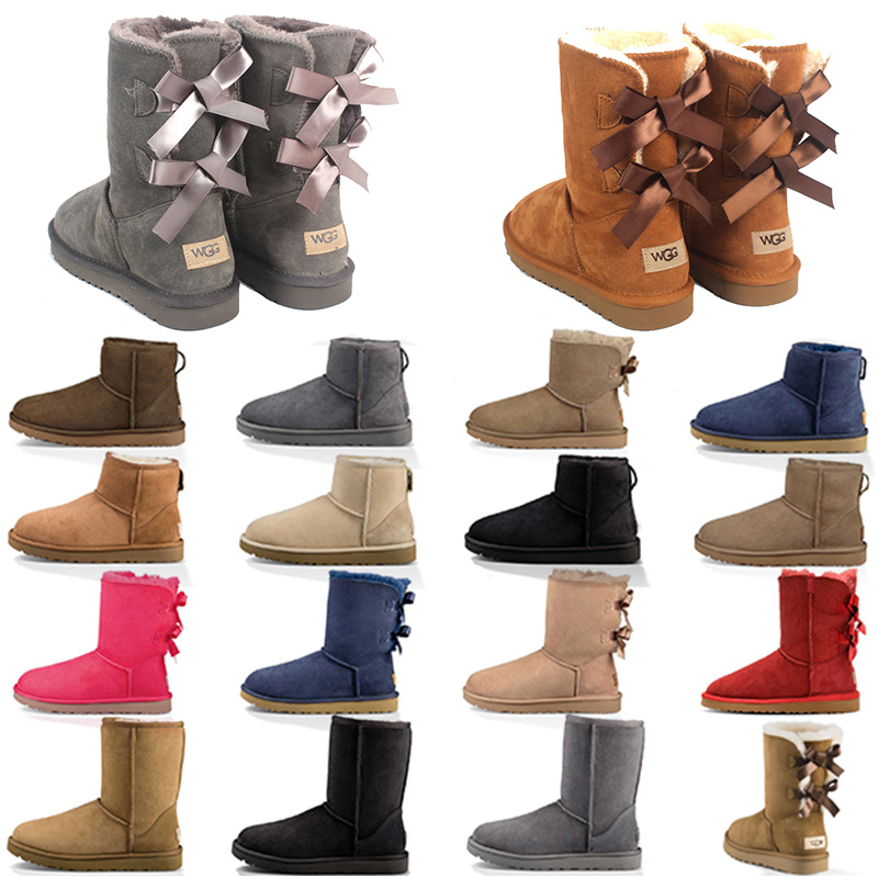 arrival women snow boots fashion winter boot classic mini ankle short ladies girls women's booties grey chestnut navy blue us 5-10