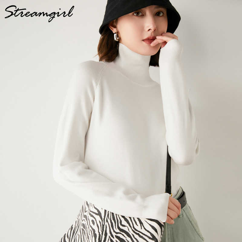 Women's Turtleneck Sweaters Autumn Winter Women's Jumper Knitted Pink Top Black Cashmere Sweater Women Turtleneck Pullovers 210918