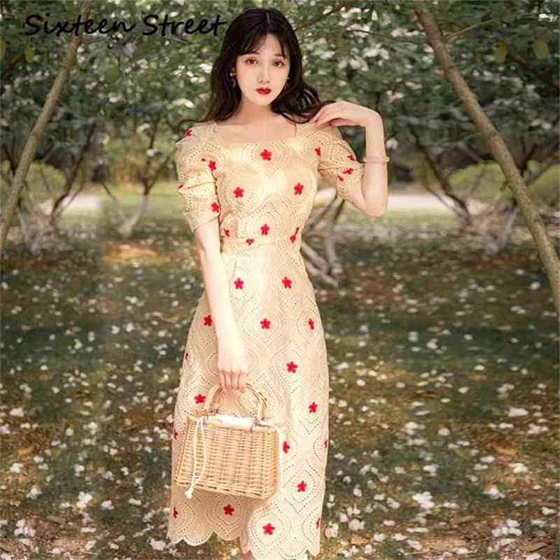 Summer Evening Party Maxi Dress Elegant Floral Embroidery Short Sleeve Square Collar Straight Midi Long Women 210603, Blue
Summer Evening Party Maxi Dress Elegant Floral Embroidery Short Sleeve Square Collar Straight Midi Long Women 210603, Blue