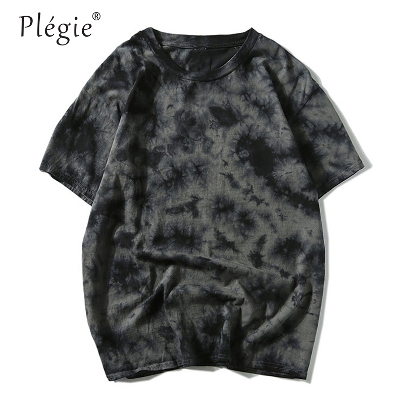 Tie Dye t shirt Unisex Hip Hop T-shirt Summer Mens Round Neck loose Tshirts 100%cotton Womens Oversize Tees Tops 210623