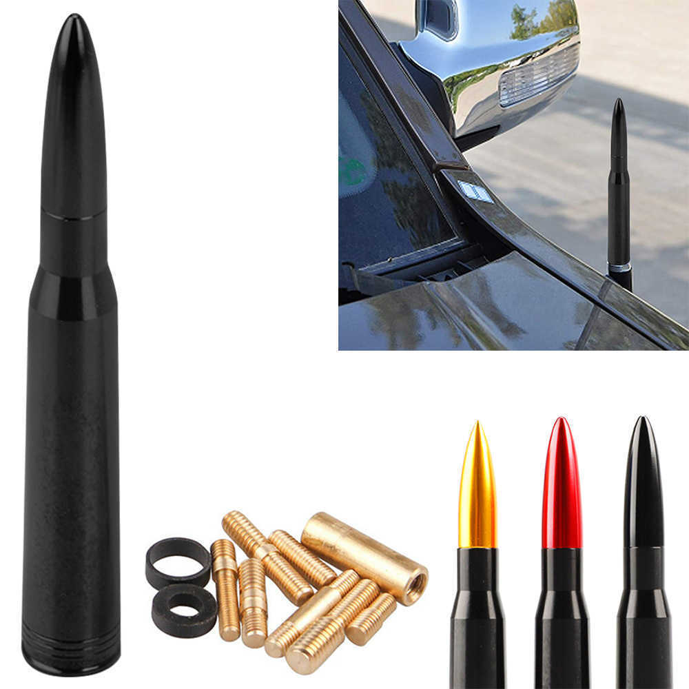 Universal Car Bullet Antenna Roof AM/FM Radio Reinforced Signal Auto Roof Aerial Waterproof 5.5 Inches Signal (product Marking Support)