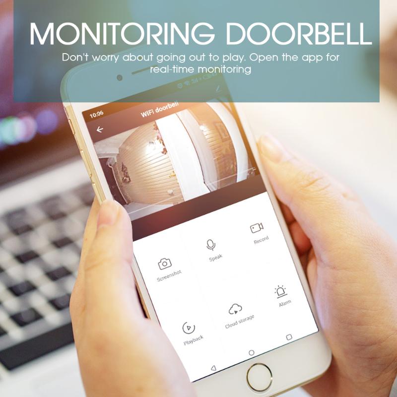 Doorbells Smart Wired WIFI Video Doorbell Home Security Camera Remote Intelligent Infrared Monitoring With Motion Detection