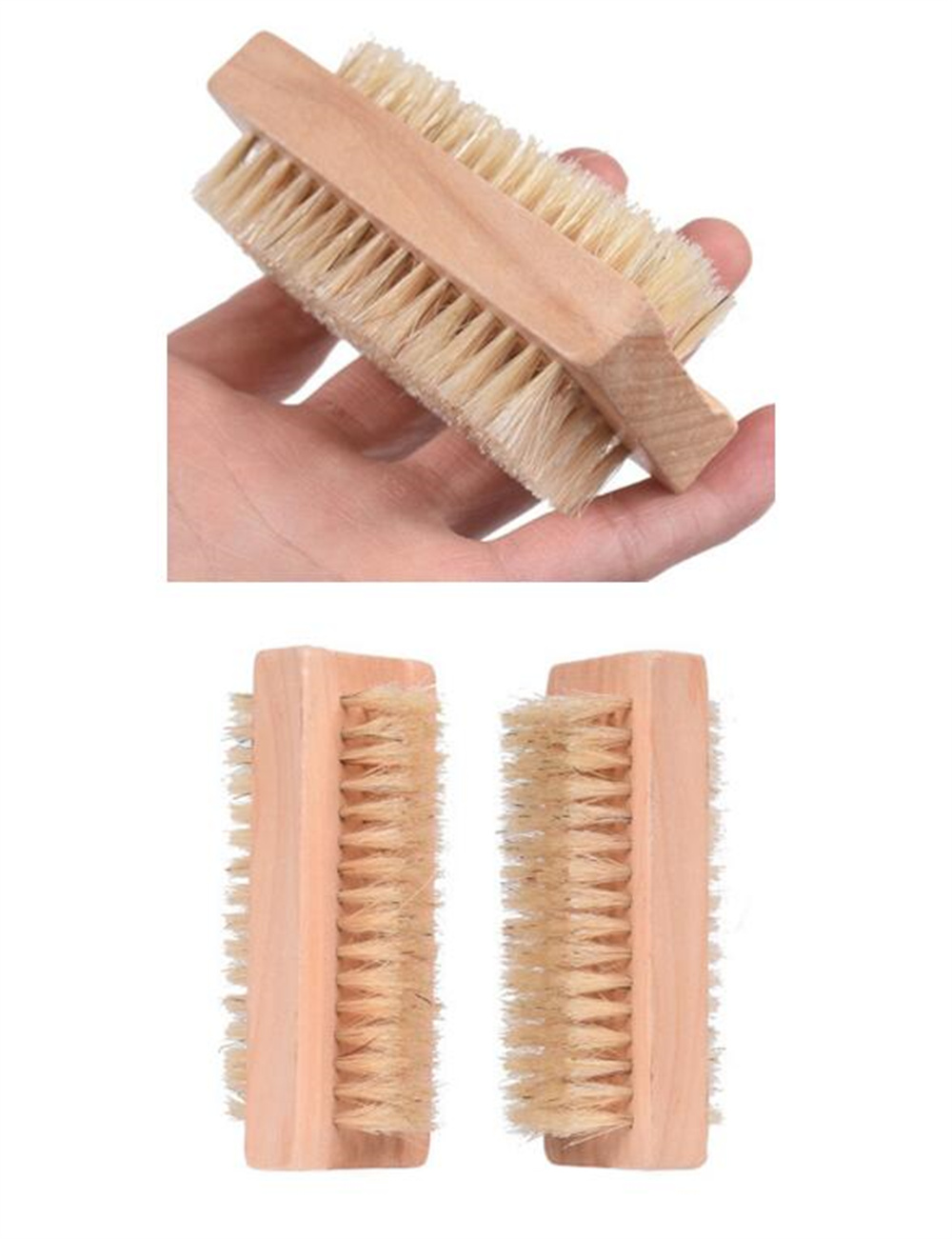 Factory Natural Pig Bristle Nail Brush Finger Hand & Foot for Cleaning Fingernail and Toenail