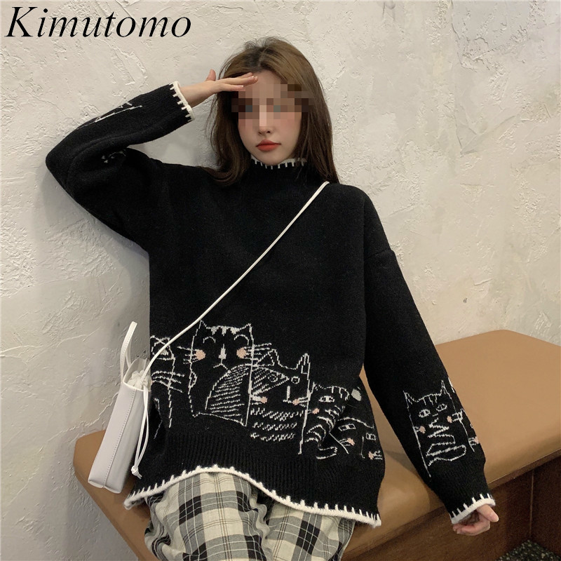 Kimutomo Gentle Cartoon Knitted Sweater Women Japanese Style Spring Female O-neck Long Sleeve Pullover Outwear Loose 210521, White
Kimutomo Gentle Cartoon Knitted Sweater Women Japanese Style Spring Female O-neck Long Sleeve Pullover Outwear Loose 210521, White