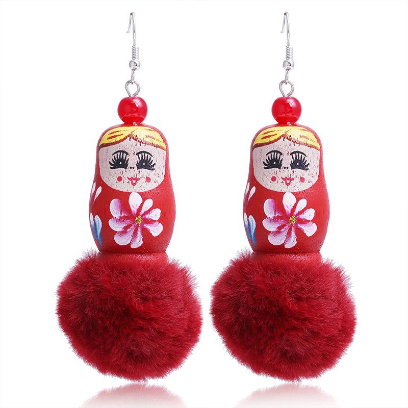 Dangle & Chandelier Fooderwerk Jewelry Beautiful Russian Matryoshka Women Earrings Fashion Hair Ball Drop Street Shooting Accessories
Dangle & Chandelier Fooderwerk Jewelry Beautiful Russian Matryoshka Women Earrings Fashion Hair Ball Drop Street Shooting Accessories