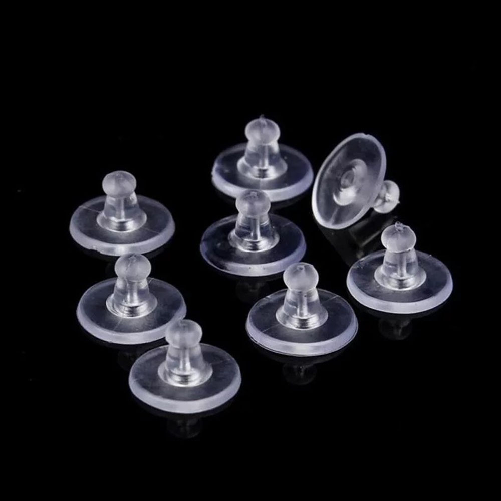 500pcs/lot Silicone Earring Backs Clear Rubber Earrings Back Earring Safety Back Stopper Clutch Ear Locking with Pad Wholesale Price