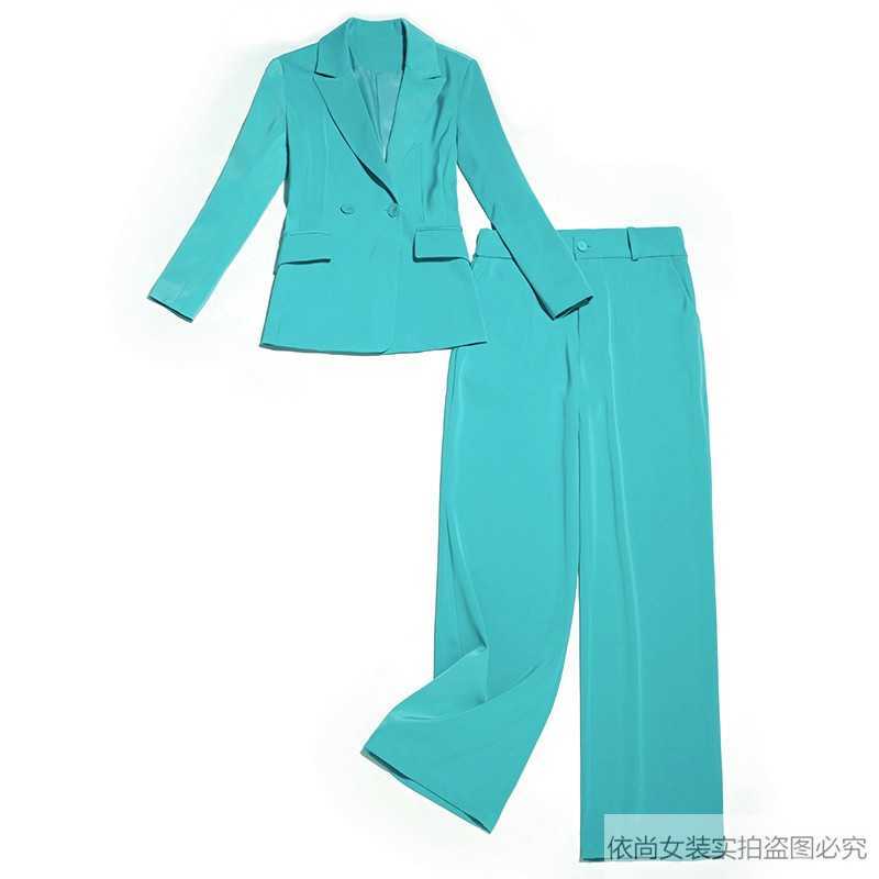 Suit suit female women' fashion temperament wild small wide leg pants trousers jacket Feminine Two-piece office 210527
Suit suit female women' fashion temperament wild small wide leg pants trousers jacket Feminine Two-piece office 210527