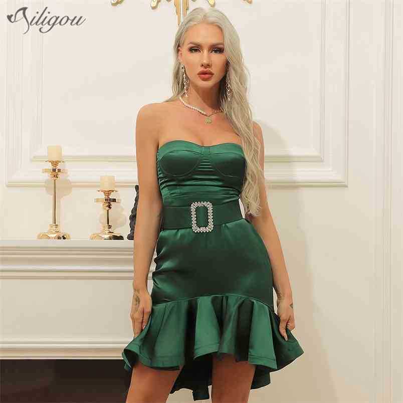 Women Dress Sexy Fashion Sleeveless Strapless Mini Casual Retro With Diamond Belt Party Vestido 210525, Green
Women Dress Sexy Fashion Sleeveless Strapless Mini Casual Retro With Diamond Belt Party Vestido 210525, Green