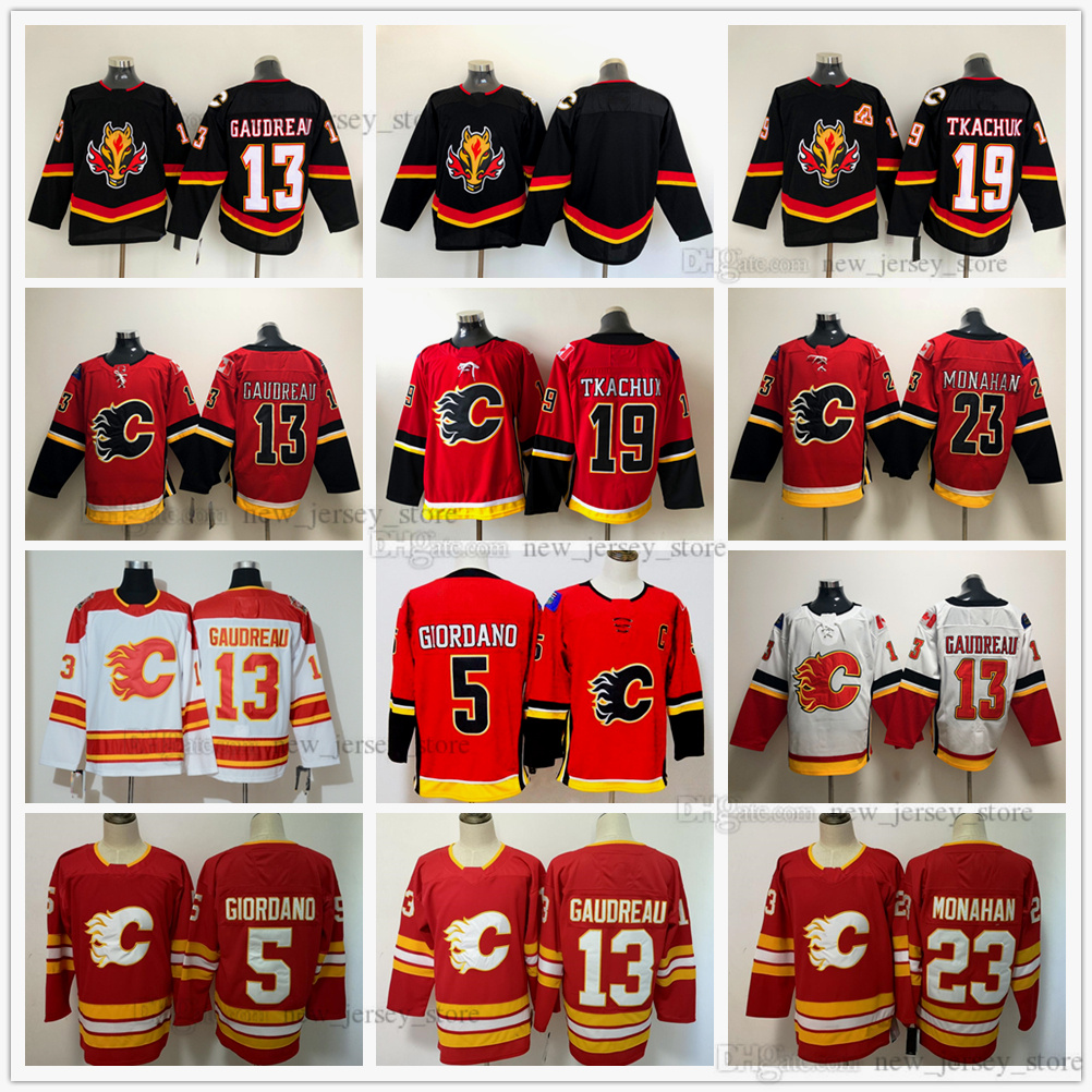 2021 Reverse Retro Ice Hockey 13 Johnny Gaudreau Jersey Stitched Red 19 Matthew Tkachuk 5 Mark Giordano 23 Sean Monahan Jerseys White Black от DHgate WW