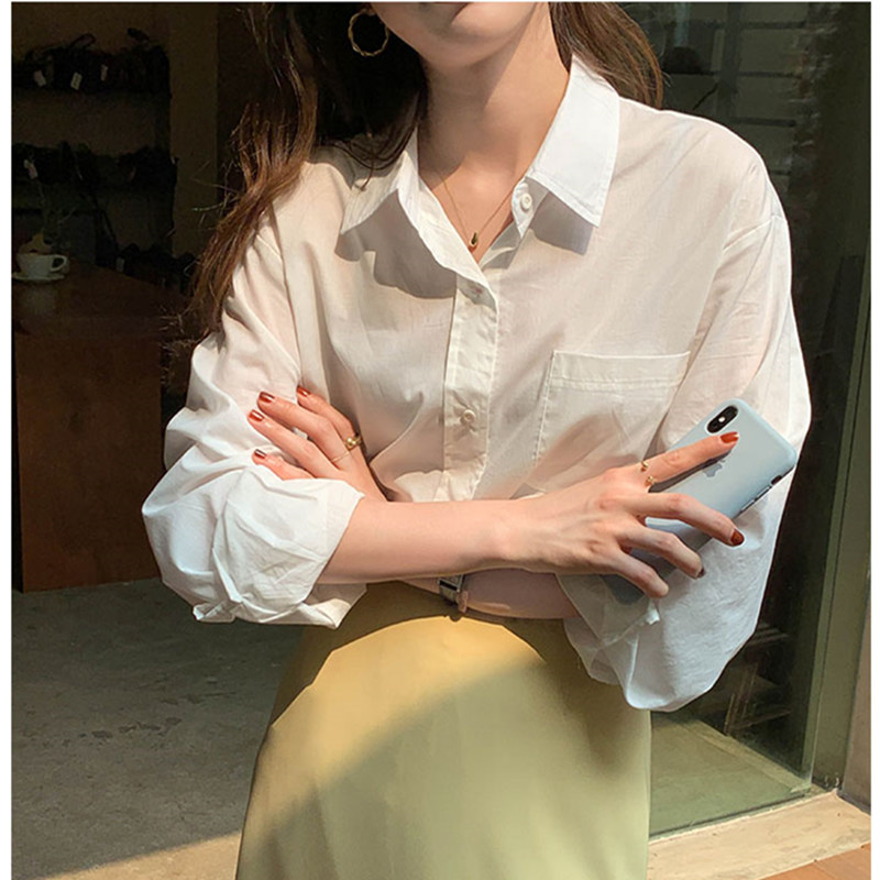 7Colors spring autumn women's blouse Korean style Basic Plaid shirt women outwear Long sleeve tops(X1812 210423