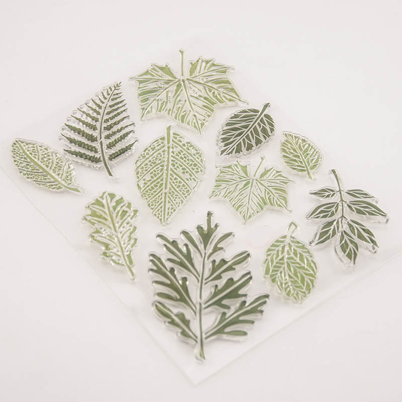 1Pcs Clear Stamp Transparent Paper Card Crafts DIY Scrapbooking Leaf Stamps Card Making Decorative TPR Photo Album Decor