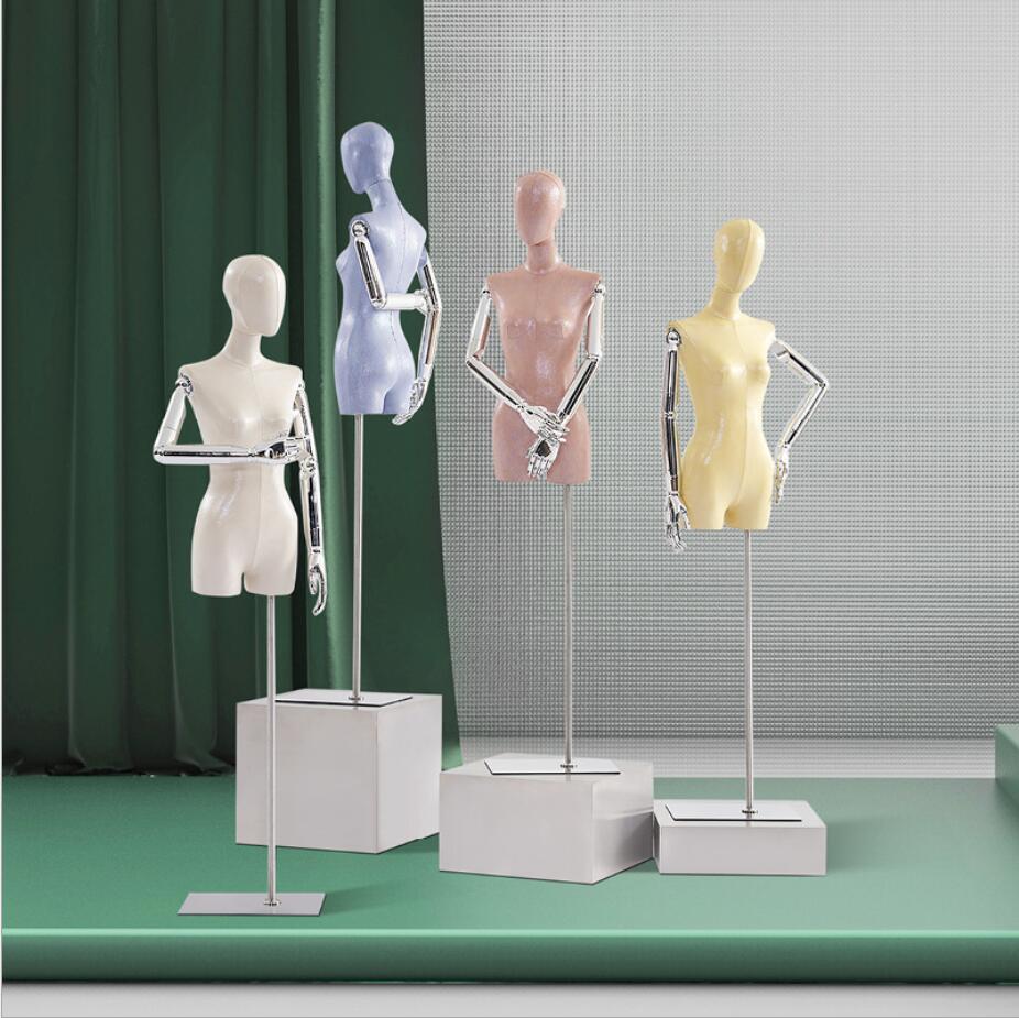 Colorful Model Female Props Commercial Furniture Lead Half Body Models Frame Wi…