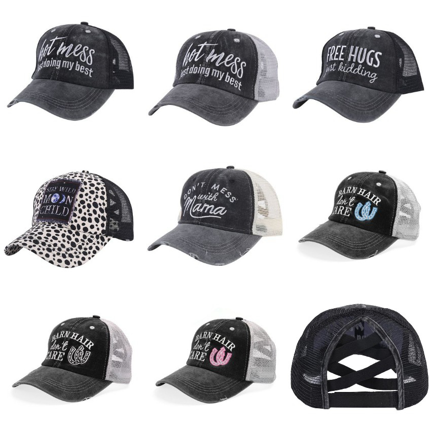 Criss Cross Ponytail Hats Woman Washed Net Embroidered Caps Messy Bun Leopard Baseball Cap CYZ3021 80Pcs
Criss Cross Ponytail Hats Woman Washed Net Embroidered Caps Messy Bun Leopard Baseball Cap CYZ3021 80Pcs
