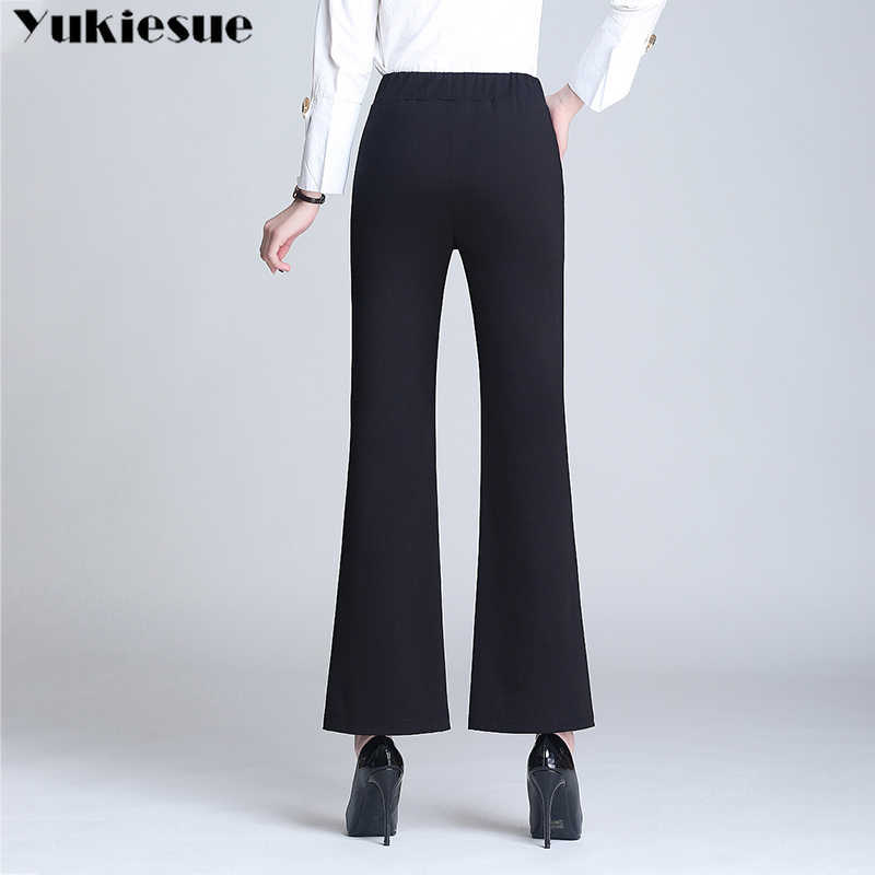 High Waist wide leg Pants Woman Elegant Female plus size 4XL for Ladies Trousers Flare capris Bottoms 210608
