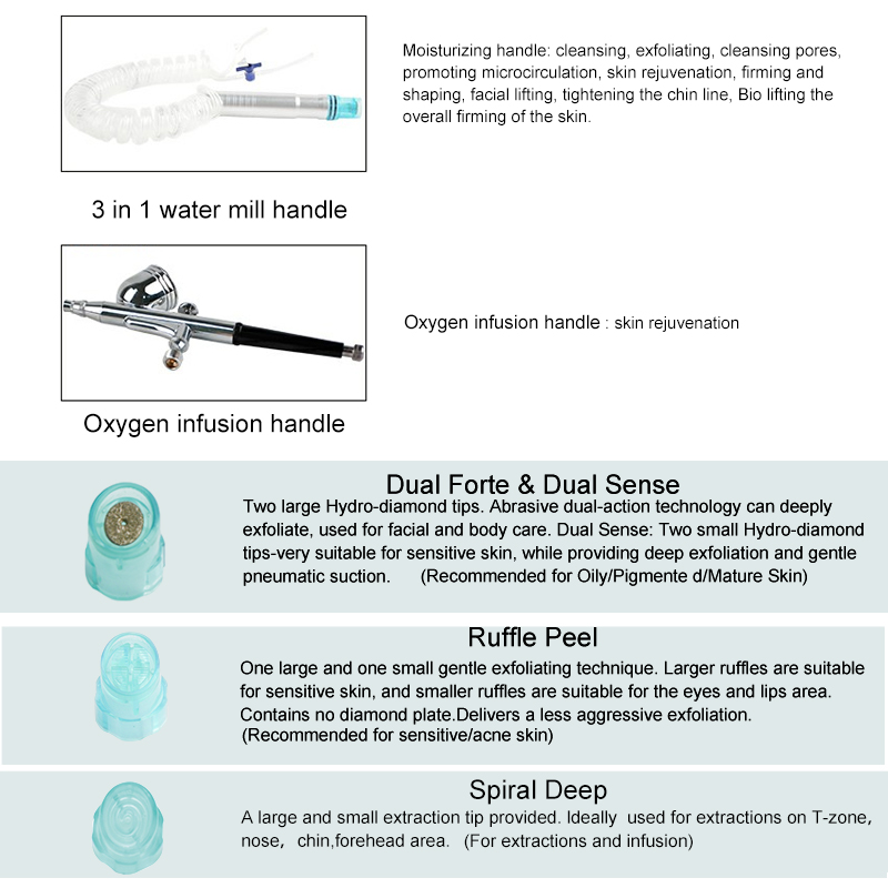 Portable blackhead head removal diamond dermabrasion silk peel machine 2 in 1 hydra microdermabrasion system taibo