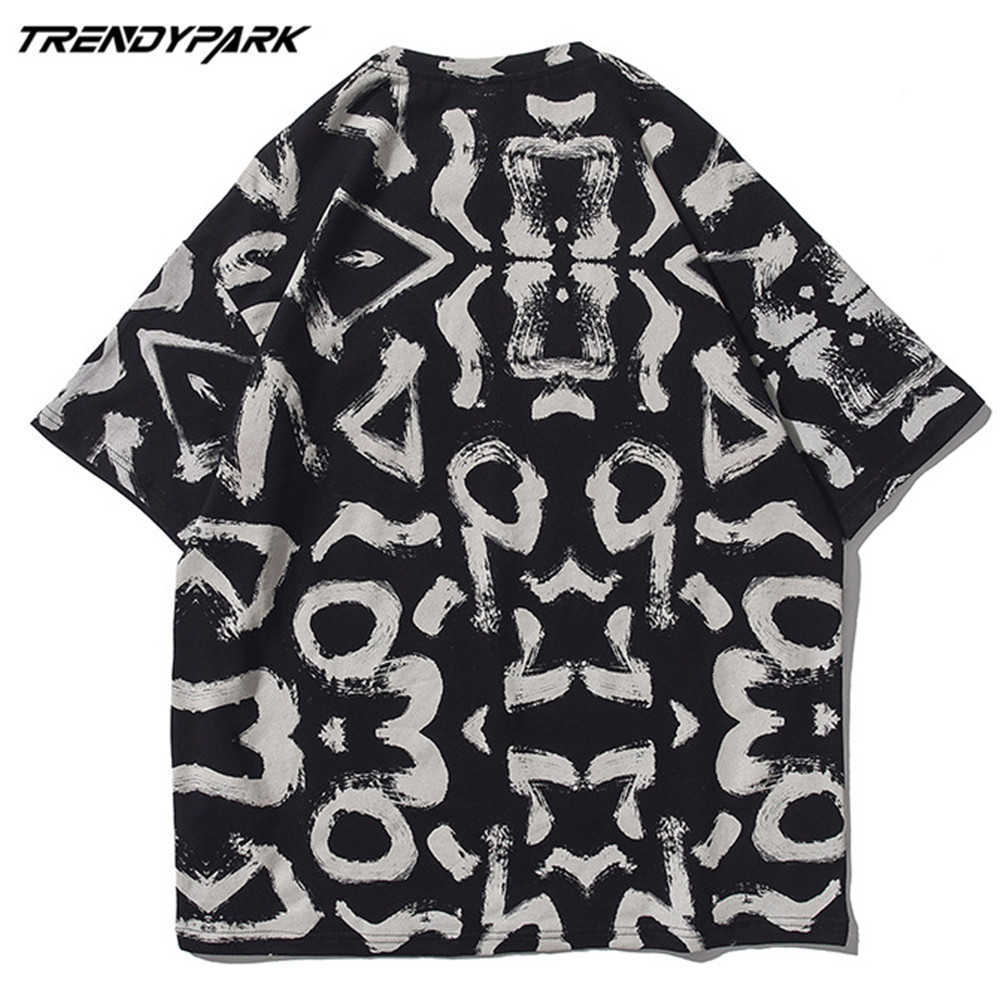 Men's T-shirt Stamping Letters Printing Summer Short Sleeve Hip Hop Oversized Cotton Casual Harajuku Streetwear Tshirts Clothing 210601