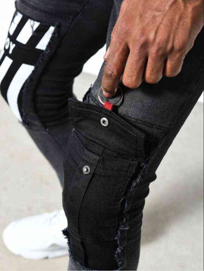 Spijkerbroeken Heren Loose Pants Men Pantalon Large Ripped Flare Jeans Elastic Bell Bottom Flared Mens Man 211111