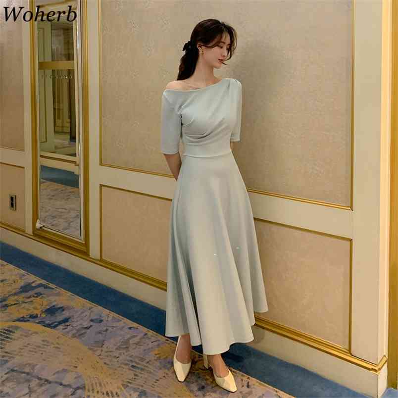 Korean Chic Dress Women Summer Elegant Sexy Off Shoulder Vestidos Female Slim Waist Temperament Party Maxi Dresses 210519, Black
Korean Chic Dress Women Summer Elegant Sexy Off Shoulder Vestidos Female Slim Waist Temperament Party Maxi Dresses 210519, Black