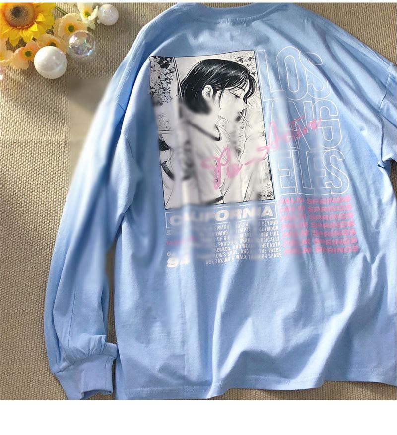 Summer t-shirt Streetwear clothes Women clothing punk top shirt Japanese anime Handsome Girly print T-shirt casual diary apparel, Light blue
Summer t-shirt Streetwear clothes Women clothing punk top shirt Japanese anime Handsome Girly print T-shirt casual diary apparel, Light blue