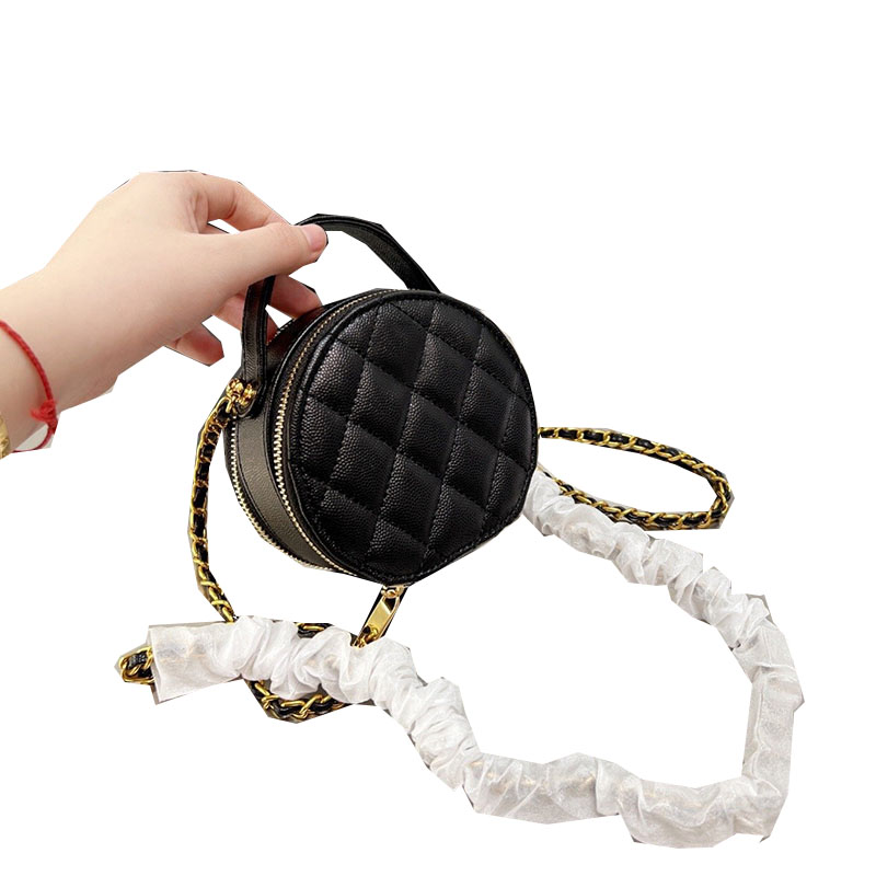 Womens Designer Round Bags Calfskin Caviar Top Real Leather Mini Vanity Gold Metal Hardware Matelasse Chain Crossbody Shoulder Cosmetic Luxury_handbags 12CM, Box
Womens Designer Round Bags Calfskin Caviar Top Real Leather Mini Vanity Gold Metal Hardware Matelasse Chain Crossbody Shoulder Cosmetic Luxury_handbags 12CM, Box