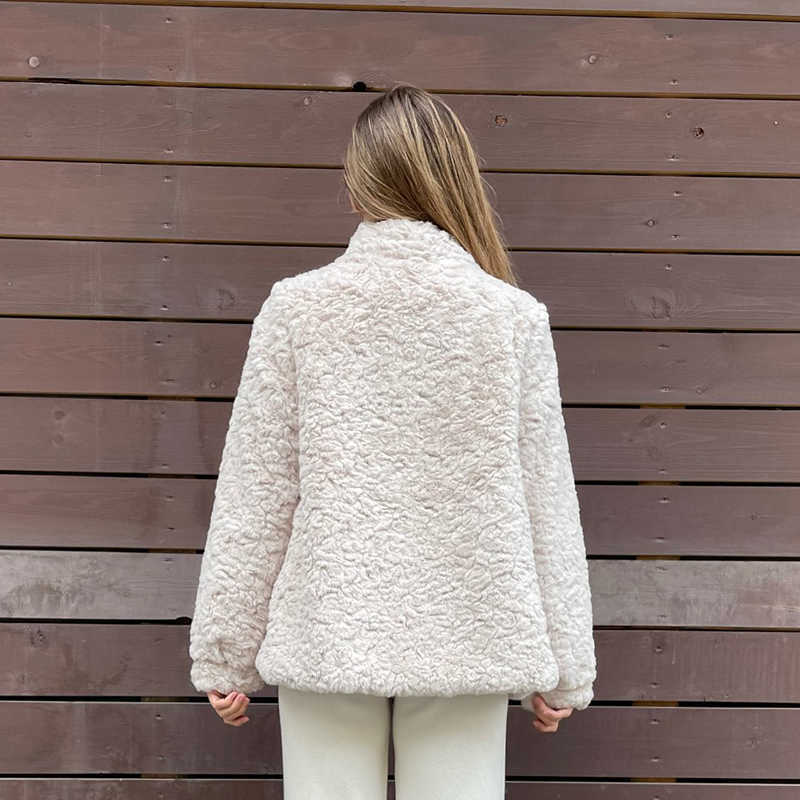 Sweet Pink Faux Fur Coat Women Winter Vintage Stand Collar Fluffy Faux Rabbit Fur Jacket Thick Warm Fur Coats Plus Size 3XL 211019