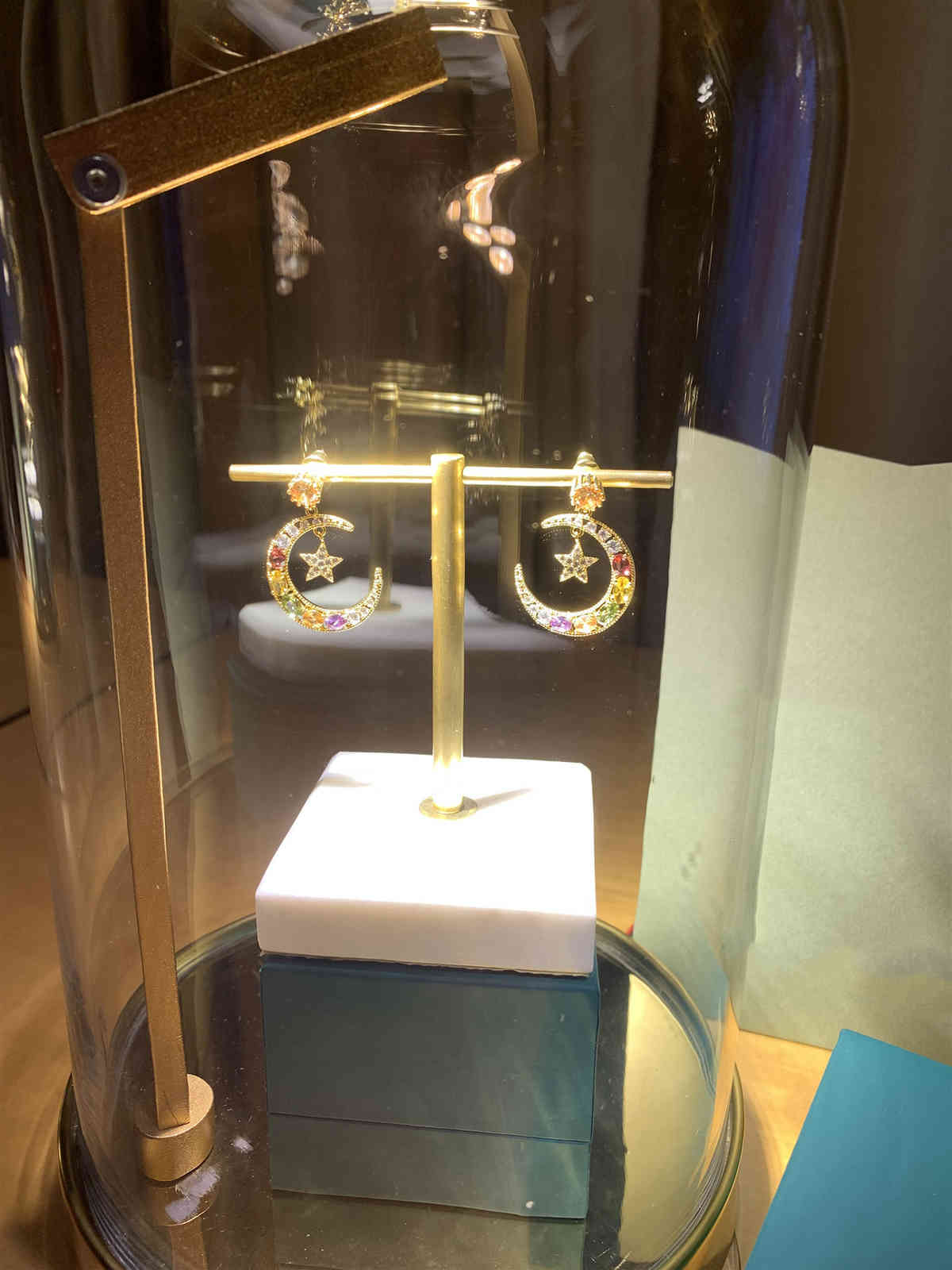70% OFF Luxury Jewelry V colorful star moon ear micro inlaid S925 Tremella nail