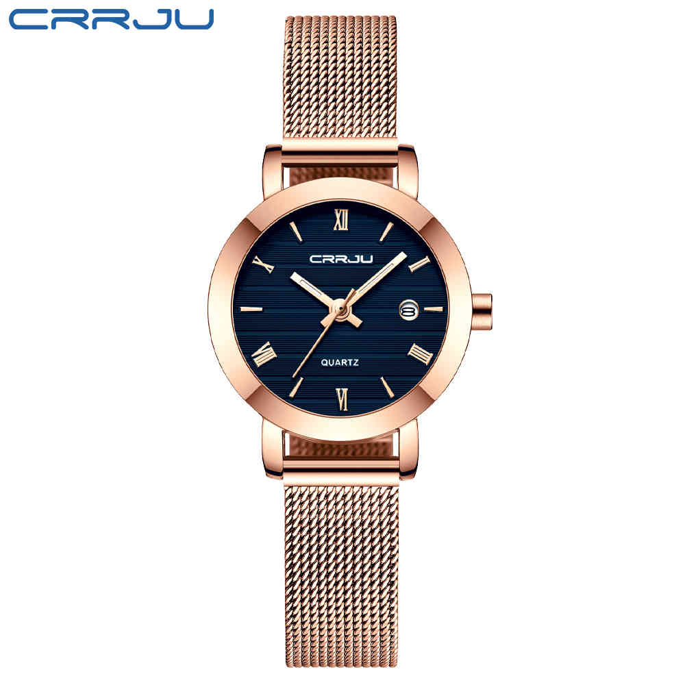 Women Watch CRRJU Bracelet Japan Quartz Movement Simple Waterproof Rose Gold Stainless Steel Mesh Ladies watch relogio feminino 210517, 2176 blue
Women Watch CRRJU Bracelet Japan Quartz Movement Simple Waterproof Rose Gold Stainless Steel Mesh Ladies watch relogio feminino 210517, 2176 blue