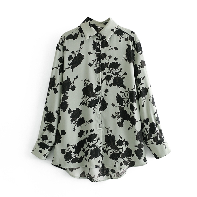 Women Elegant Flower Blouse Loose Long Sleeve Turn Down Collar Spring Autumn Ladies Vintage Tops 210525, Green
Women Elegant Flower Blouse Loose Long Sleeve Turn Down Collar Spring Autumn Ladies Vintage Tops 210525, Green
