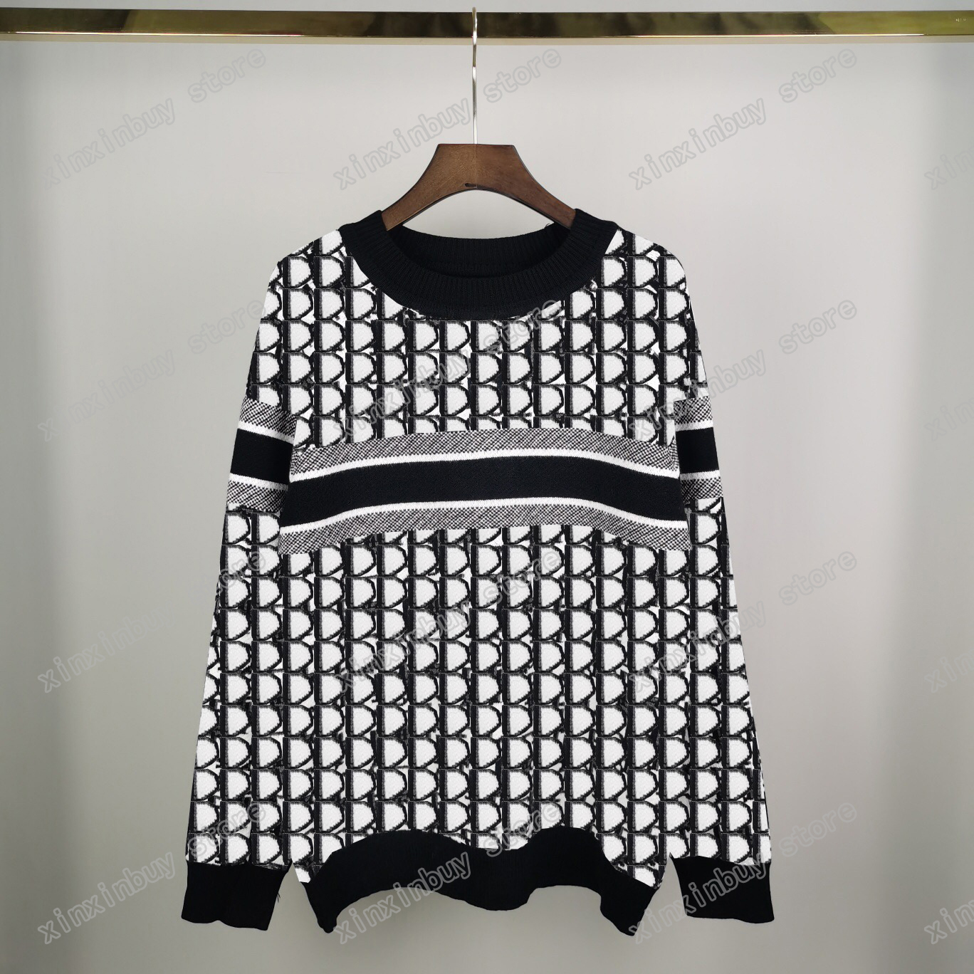 22ss autumn winter Sweaters blue graffiti intarsia LOGO sweater Imported knitting machine high quality round neck sweater men's S-2XL, Black
22ss autumn winter Sweaters blue graffiti intarsia LOGO sweater Imported knitting machine high quality round neck sweater men's S-2XL, Black